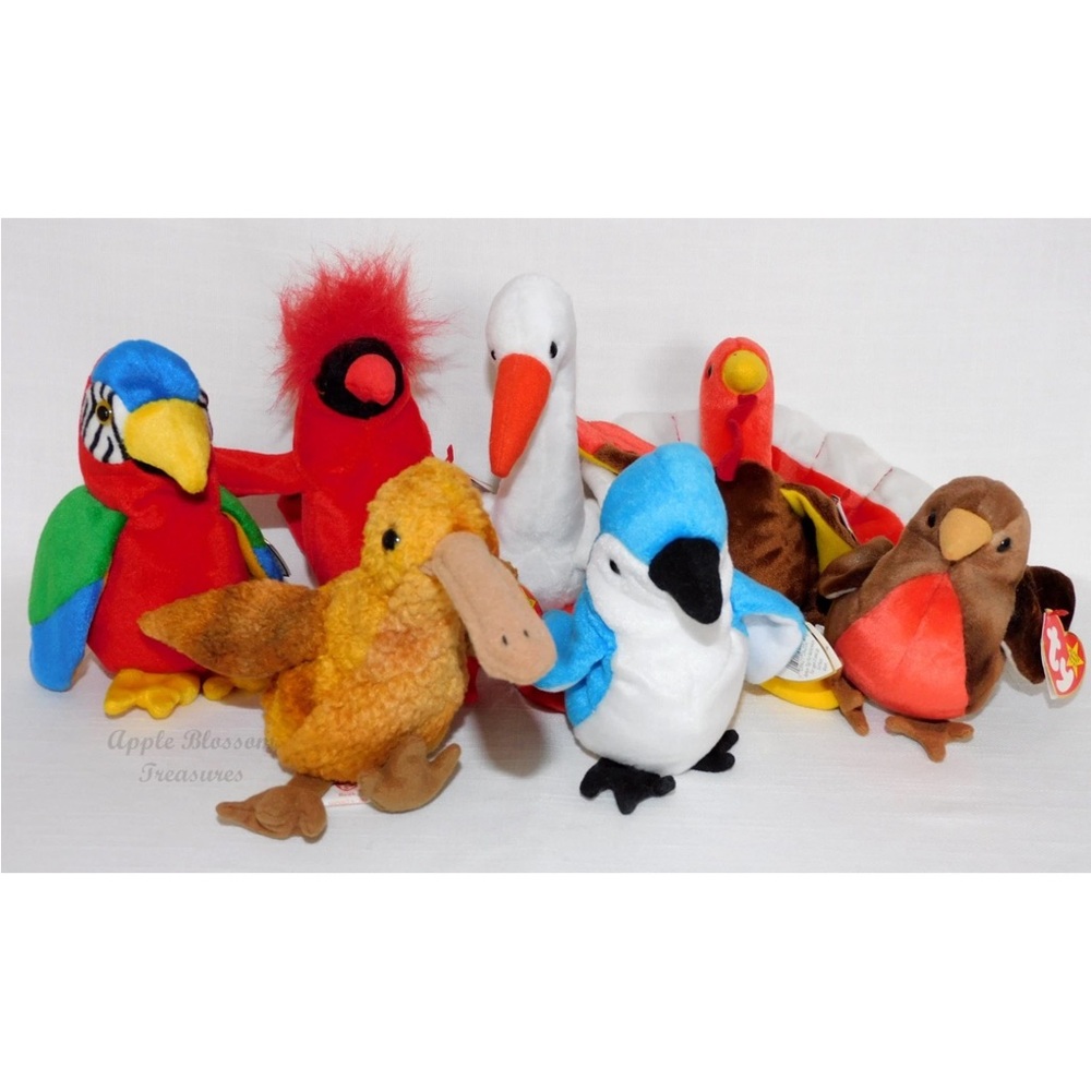 Ty Beanie Babies-Lot of 7 Birds w/Tags-Original ‘97, ‘98, ‘99-Retired